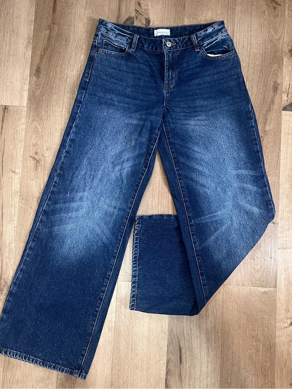 PacSun Women's Dark Blue Straight Leg Jeans